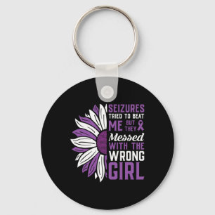 Seizures Purple Ribbon Epilepsy Awareness Epilepti Key Ring