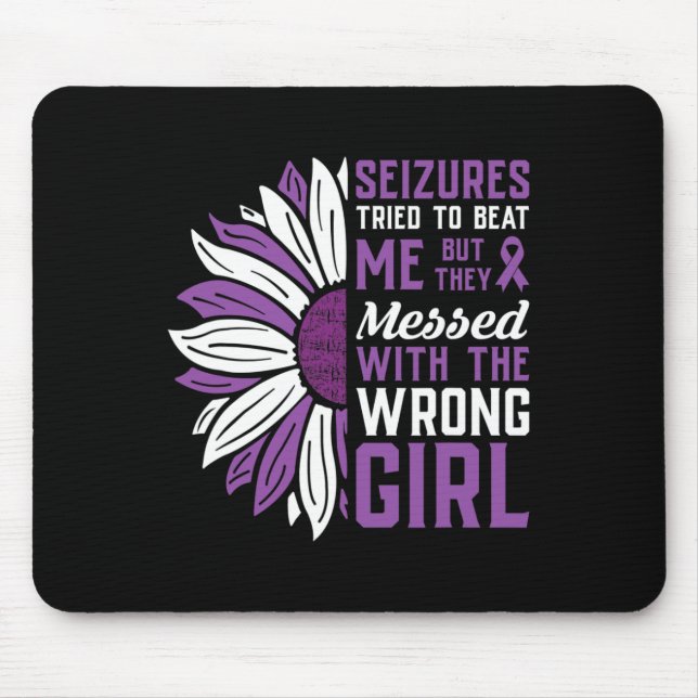 Seizures Purple Ribbon Epilepsy Awareness Epilepti Mouse Mat (Front)