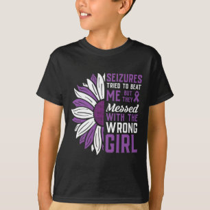 Seizures Purple Ribbon Epilepsy Awareness Epilepti T-Shirt