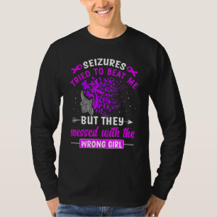 Seizures tried to beat me Epilepsy Awareness Butte T-Shirt
