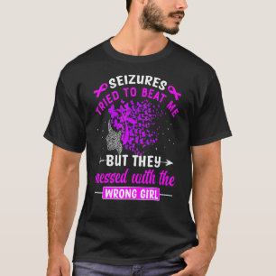 Seizures tried to beat me Epilepsy Awareness Butte T-Shirt
