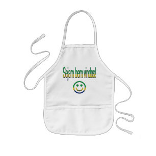 Sejam bem Vindos! Brazil Flag Colours Kids Apron