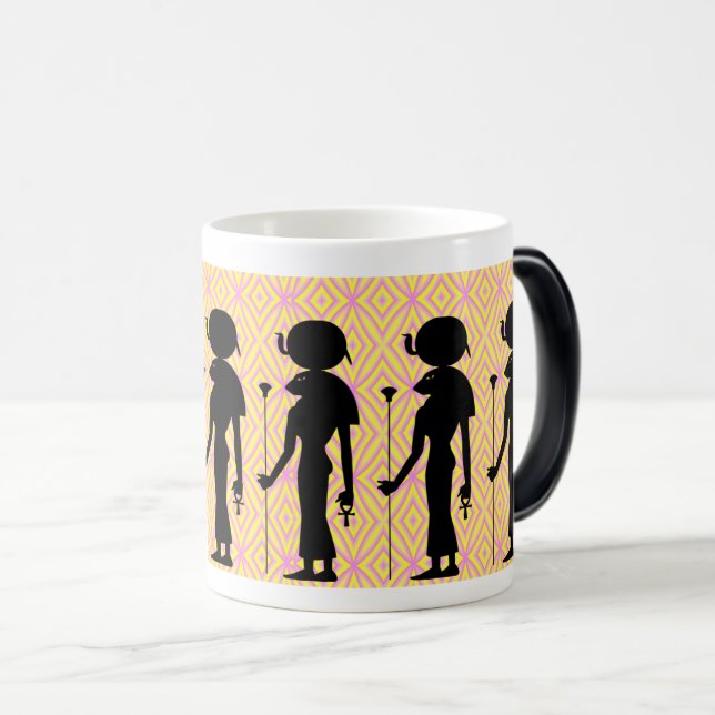 Sekhmet: Egyptian Goddess Silhouette & Symbol  Magic Mug (Front Right)
