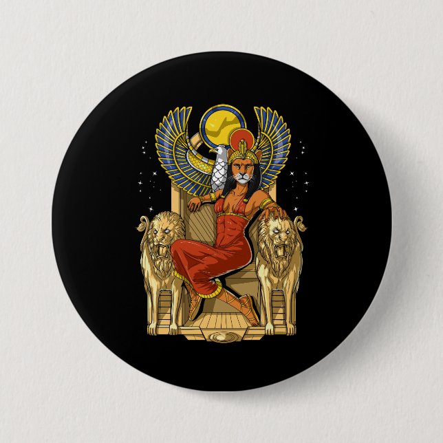 Sekhmet Egyptian Lioness Goddess 7.5 Cm Round Badge (Front)