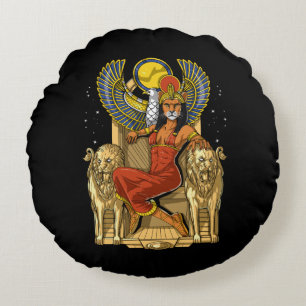 Sekhmet Egyptian Lioness Goddess Round Cushion