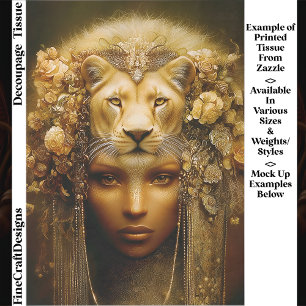 Sekhmet Lioness Goddess Portrait EW1Z Decoupage Tissue Paper