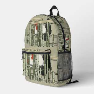 Sekka Roosters from Momoyogusa Japanese Art Printed Backpack