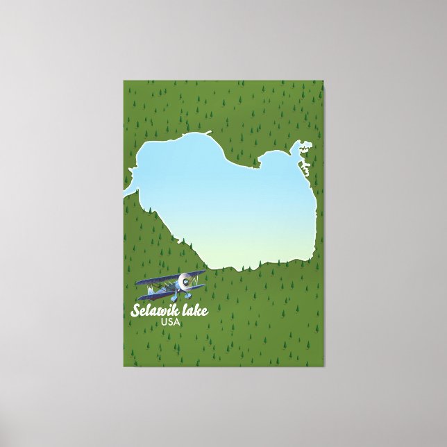 Selawik lake Alaska map Canvas Print (Front)