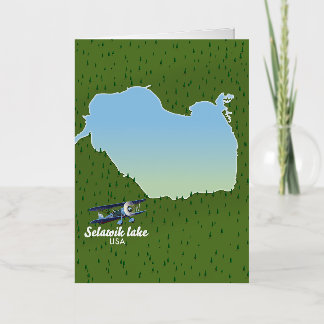 Selawik lake Alaska map Foil Greeting Card