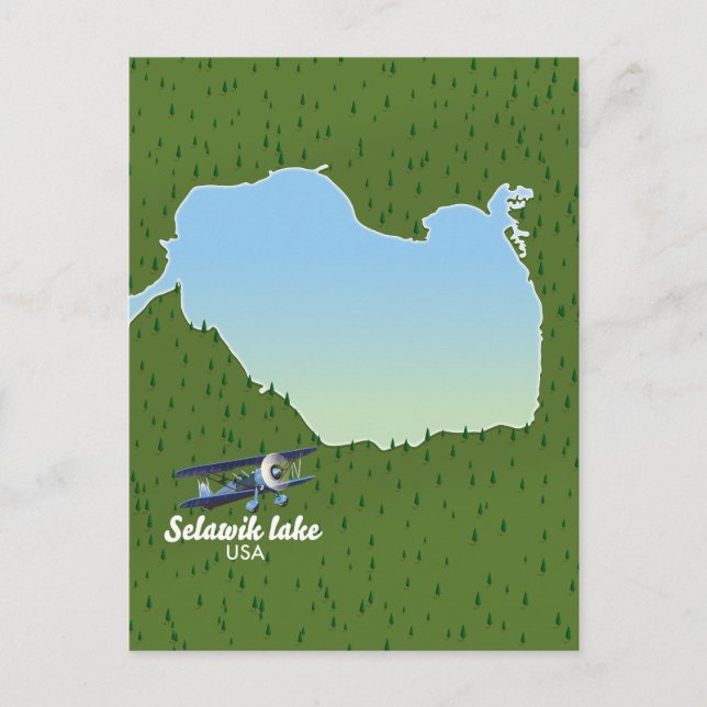 Selawik lake Alaska map Invitation Postcard (Front)