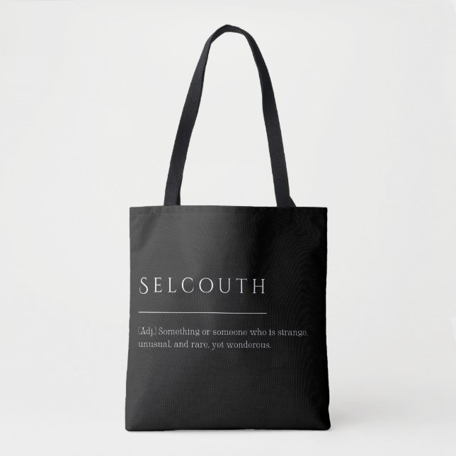 Selcouth word definition tote bag (Front)