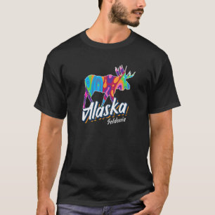 Seldovia Alaska Usa Colourful Moose Art Vacation S T-Shirt