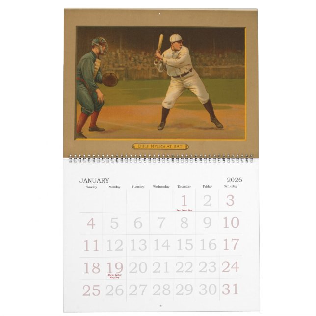 Select 1911 Golden Era Baseball Cards Calendar (Jan 2026)