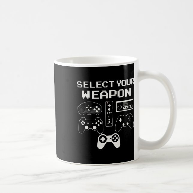 Select Your Weapon Fun Video Game Shirt Controller Coffee Mug (Right)
