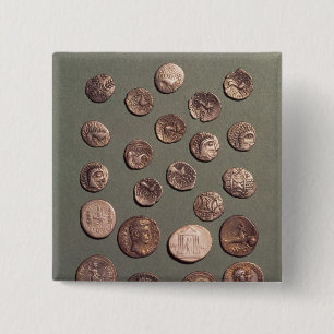 Selection Celtic and Roman coins found 15 Cm Square Badge