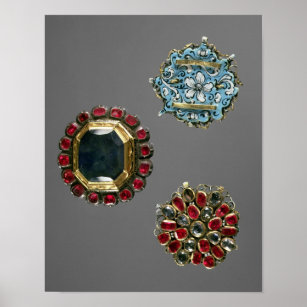 Selection of costume brooches poster