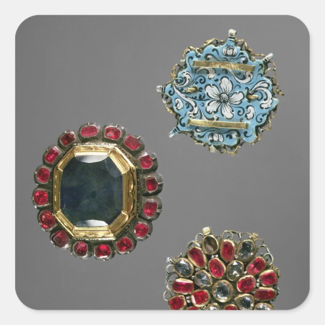 Selection of costume brooches square sticker (Front)