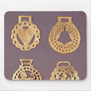 Selection of horse brasses mouse mat