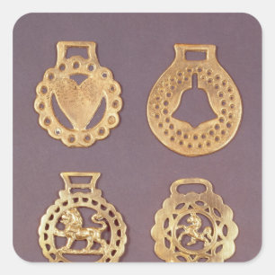 Selection of horse brasses square sticker
