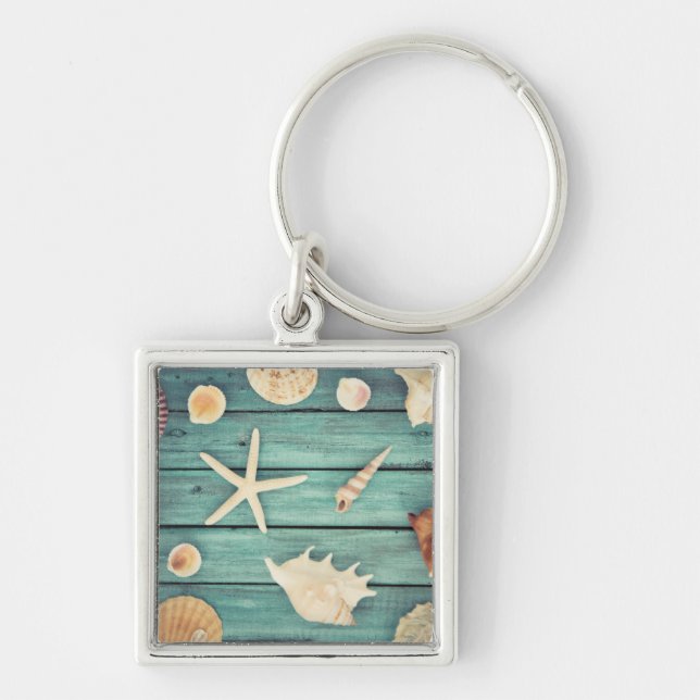 Selection Of Seashells Key Ring (Front)