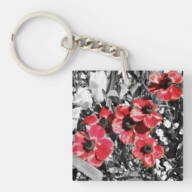 Selective Beauty - Anemone Blossoms  Key Ring (Front)