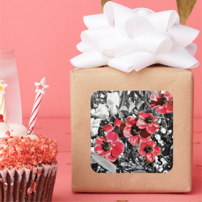 Selective Beauty - Anemone Blossoms Square Sticker (Party)