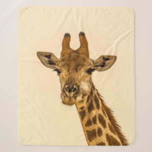 SELECTIVE FOCUS PHOTOGRAPHY OF GIRAFFE SHERPA BLANKET