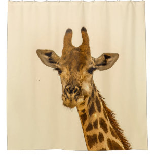 SELECTIVE FOCUS PHOTOGRAPHY OF GIRAFFE SHOWER CURTAIN