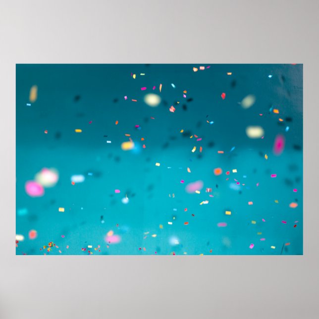 Selective focus photography of multicolored confet poster (Front)