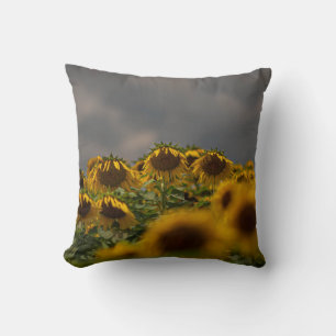 SELECTIVE FOCUS PHOTOGRAPHY OF YELLOW SUNFLOWERS D CUSHION