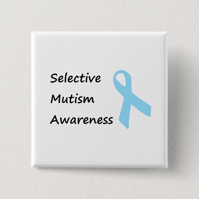 Selective Mutism Awareness 15 Cm Square Badge (Front)