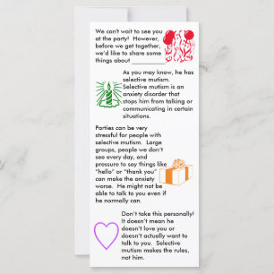 Selective Mutism Birthday Boy Flat Card