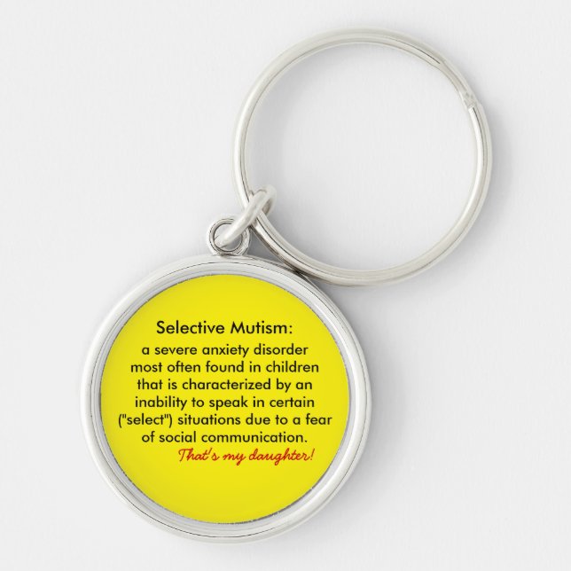 Selective Mutism Definition Supporters Keychain (Front)