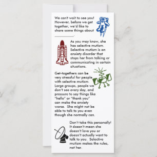 Selective Mutism Get Together Girl Flat Card