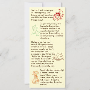 Selective Mutism Thanksgiving Girl