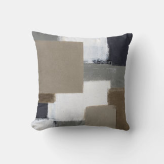 'Selective' Neutral Abstract Art Throw Pillow