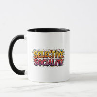 Selective Socialite Funny Introvert Retro Comic
