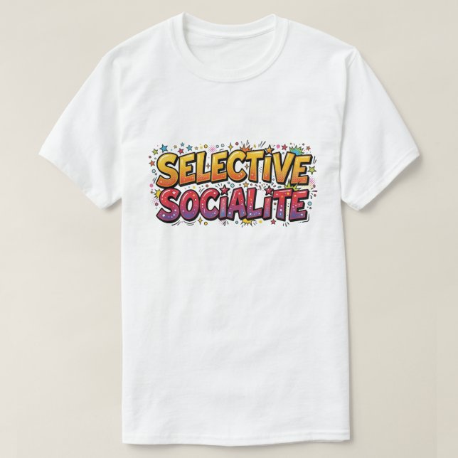 Selective Socialite T-Shirt Funny Introvert Comic  (Design Front)