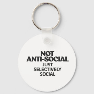 Selectively Social Statement Typography Design Key Ring