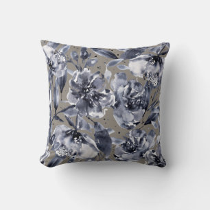 Selena Fantasy Watercolor Floral Beige Reversible Cushion