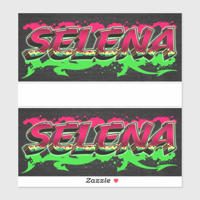 Selena First Name Graffiti Sticker (Sheet)