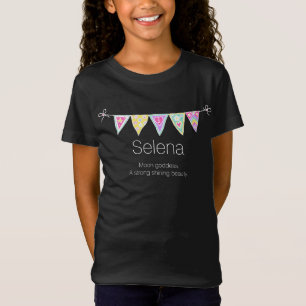 Selena girls name meaning bunting flag t-shirt