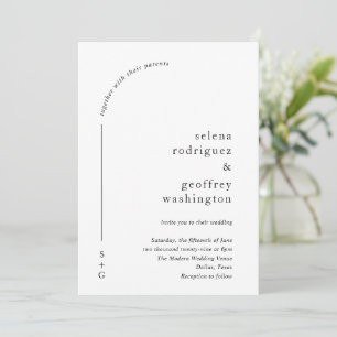 Selena Minimalist Arch Modern Wedding Invitation