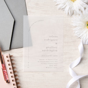Selena Minimalist Arch Modern Wedding Vellum Invitations