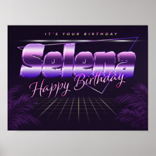Selena Name First name lila retro Poster Birthday