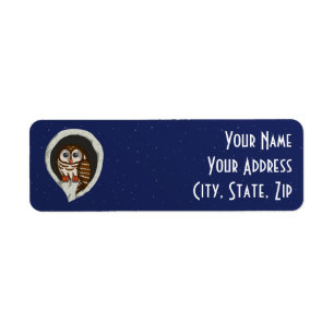 Selene the Owl Return Address Label