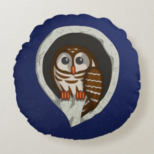 Selene the Owl Round Pillow