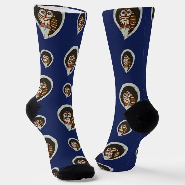 Selene the Owl Socks (Angled)