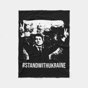 Selenskyj Stand With Ukraine Stop War Support Ukra Fleece Blanket