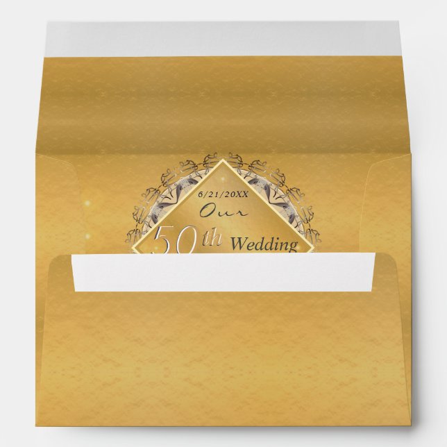 Self Addressed 50th Wedding Anniversary Envelope (Back (Bottom))